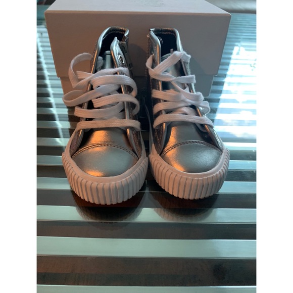 Burberry silver high tops SZ 24/SZ 7.5 US - Picture 2 of 7